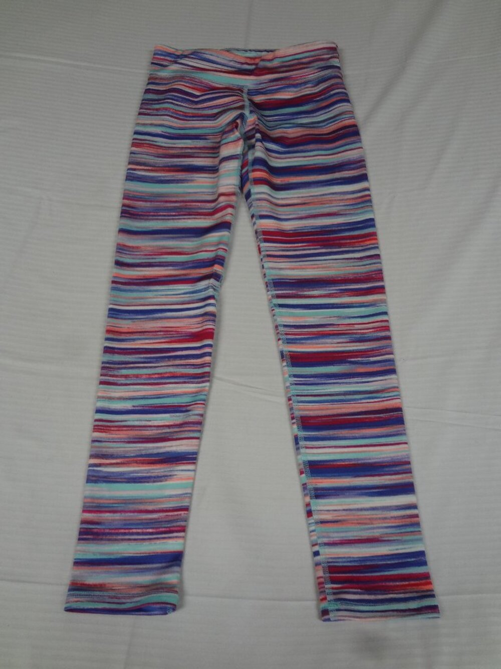 OLD NAVY ACTIVE COLORFUL STRIPES GIRLS YOUTH LEGGINGS LARGE 10-12 L749